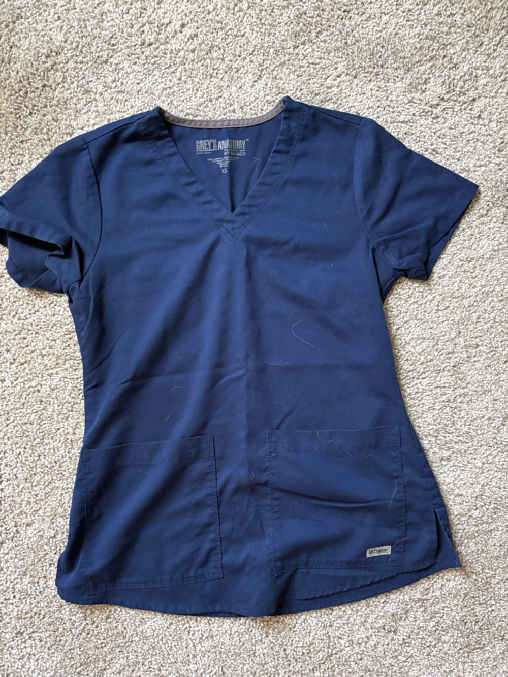 Grey's Anatomy Navy V-Neck Medical Scrub Top